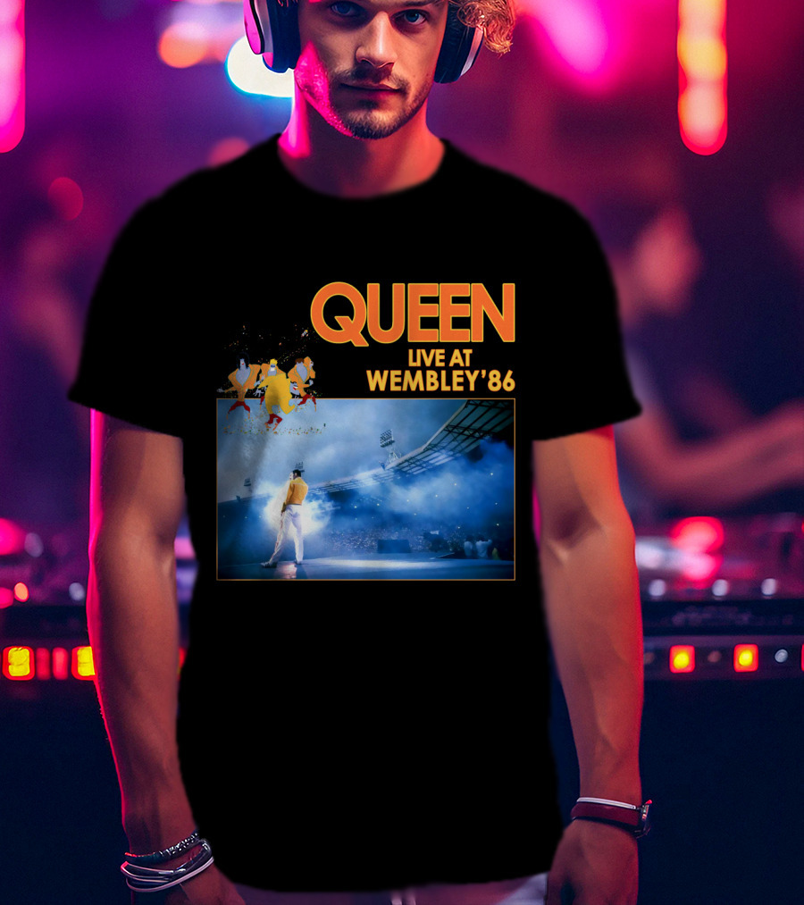 Queen Live At Wembley '86 Stadium Performance T-Shirt