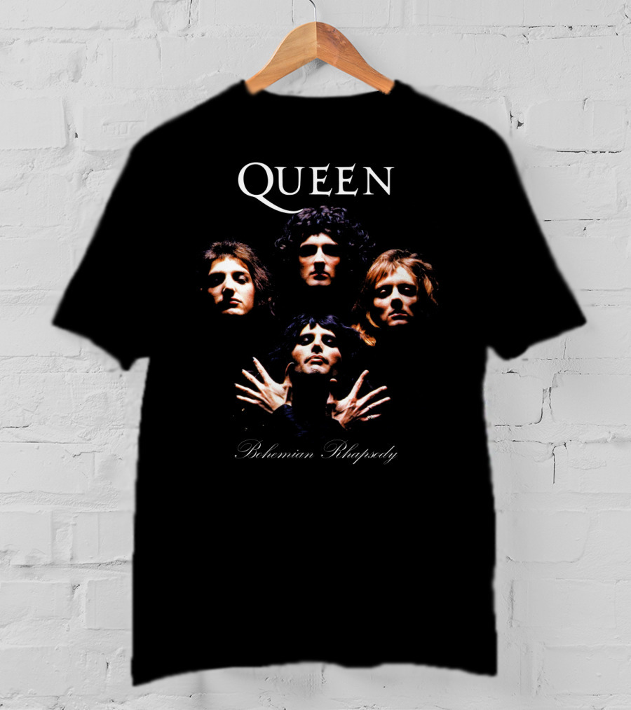 Qu 03 - Iconic Bohemian Rhapsody Band Portrait With Famous Faces And Hands T-Shirt