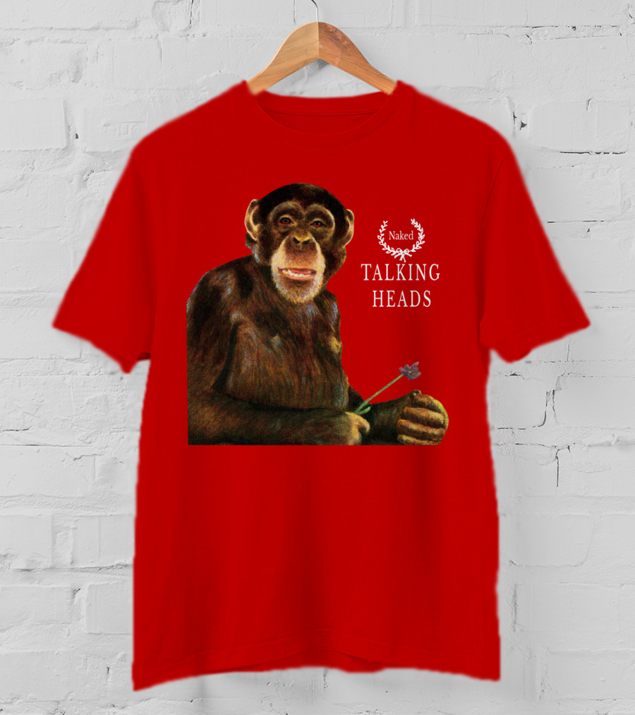 Naked Talking Heads Nothing But Flowers Monkey Holding Flower T-Shirt