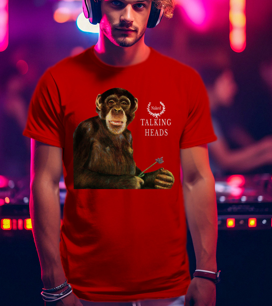Naked Talking Heads Nothing But Flowers Monkey Holding Flower T-Shirt