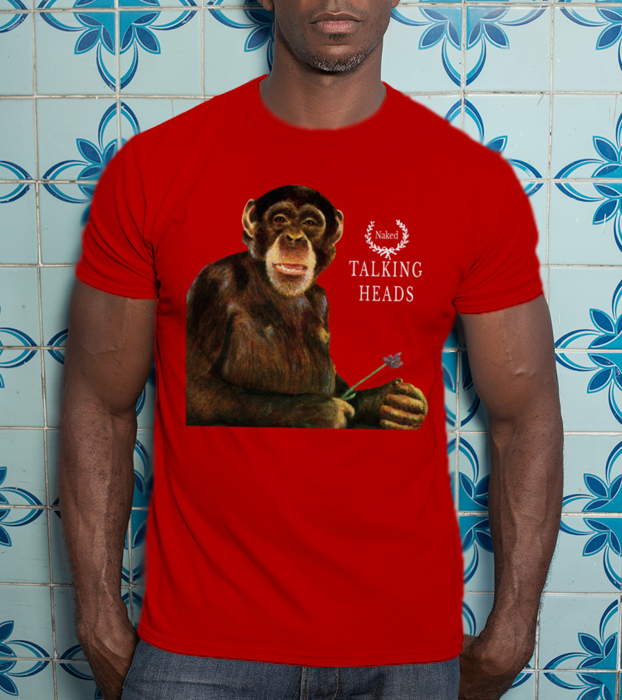 Naked Talking Heads Nothing But Flowers Monkey Holding Flower T-Shirt