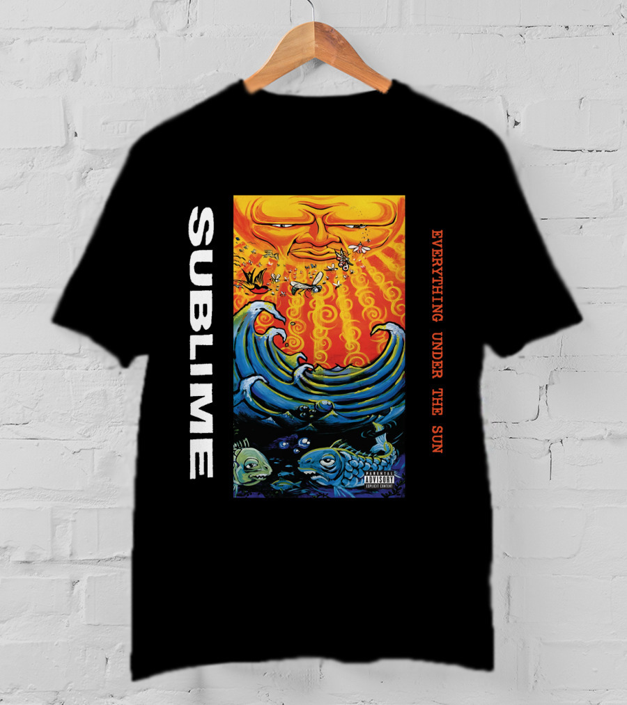 Sublime Everything Under The Sun Waves And Fish Artwork T-Shirt