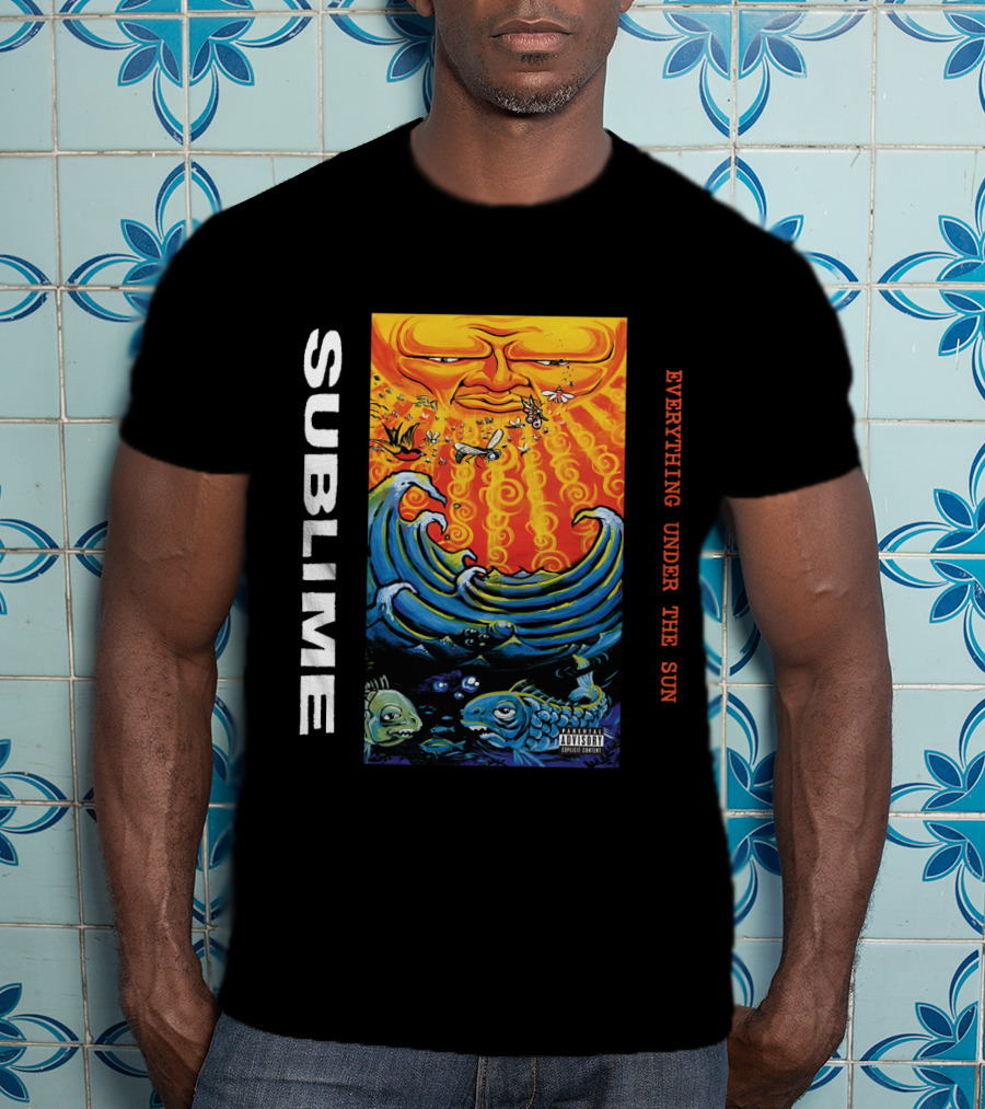 Sublime Everything Under The Sun Waves And Fish Artwork T-Shirt