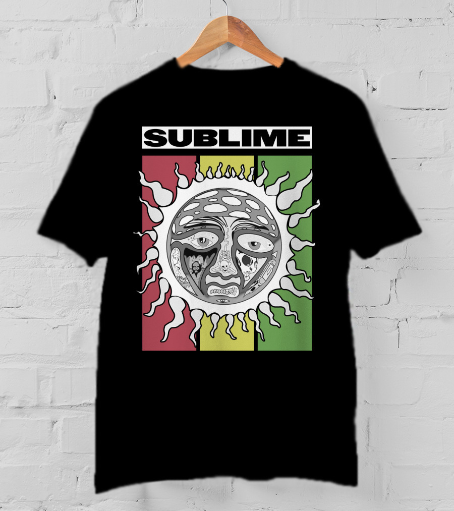 Sublime Sunface With Red Yellow Green T-Shirt