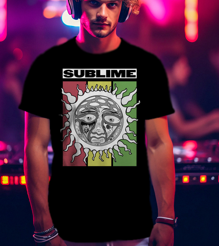 Sublime Sunface With Red Yellow Green T-Shirt
