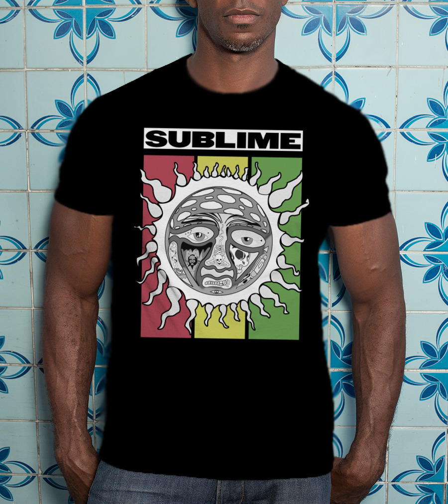 Sublime Sunface With Red Yellow Green T-Shirt