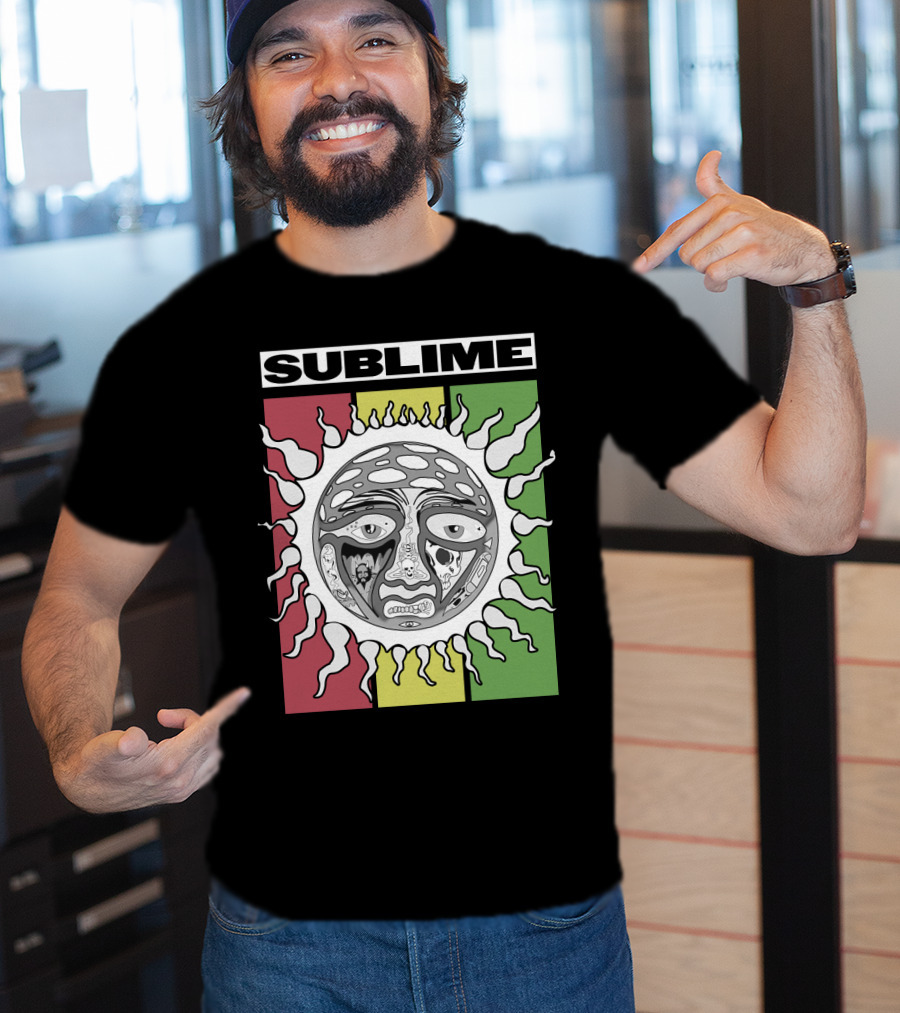 Sublime Sunface With Red Yellow Green T-Shirt