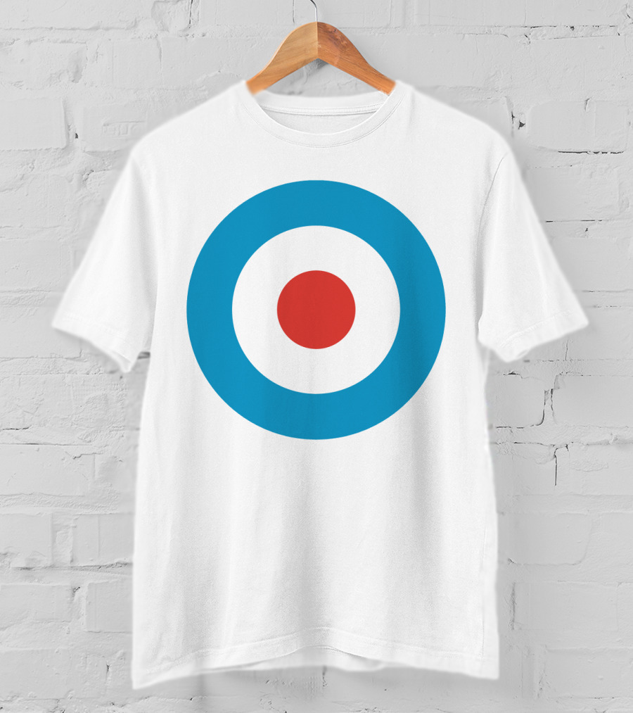 Mod Target Symbol Design With Red Circle Blue Outer Ring T-Shirt