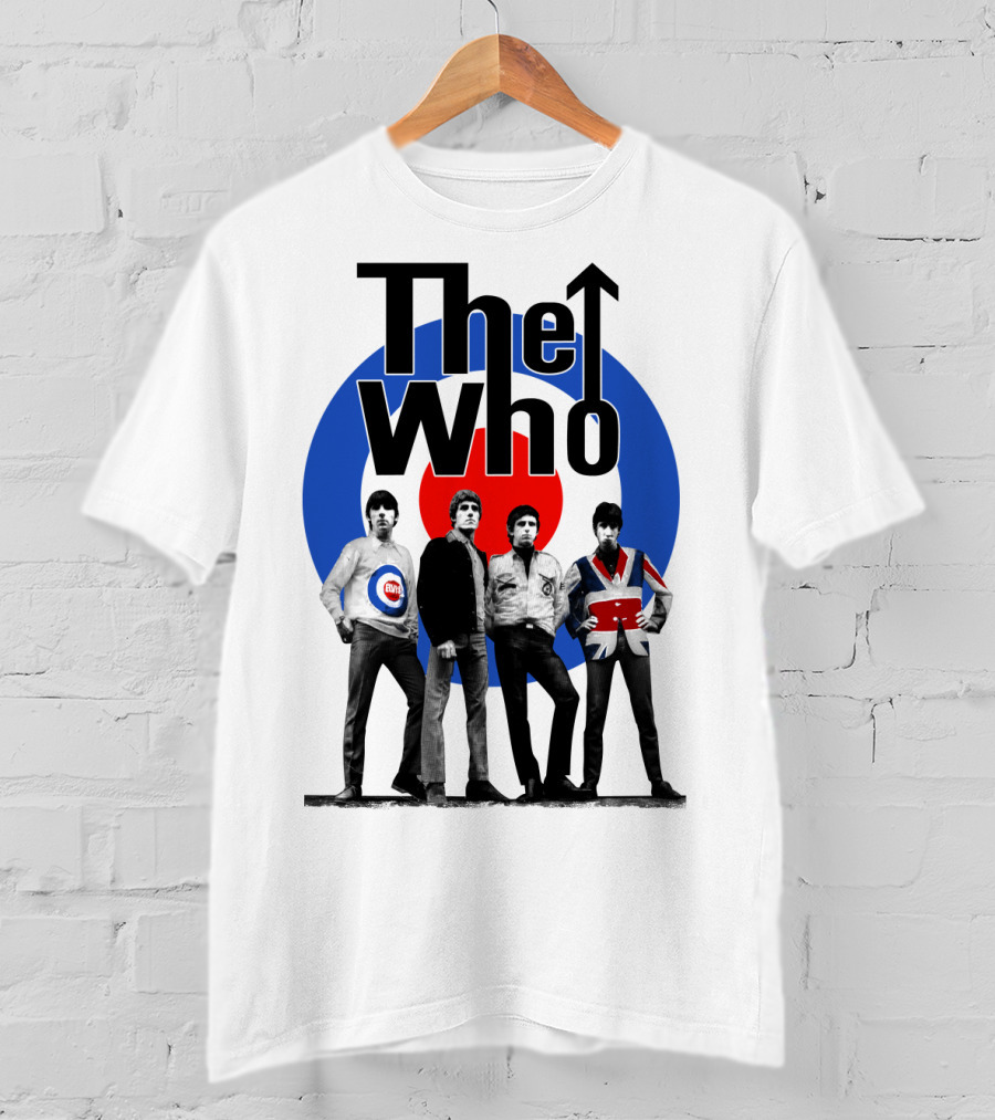 The Who Band Members With British Mod Target T-Shirt