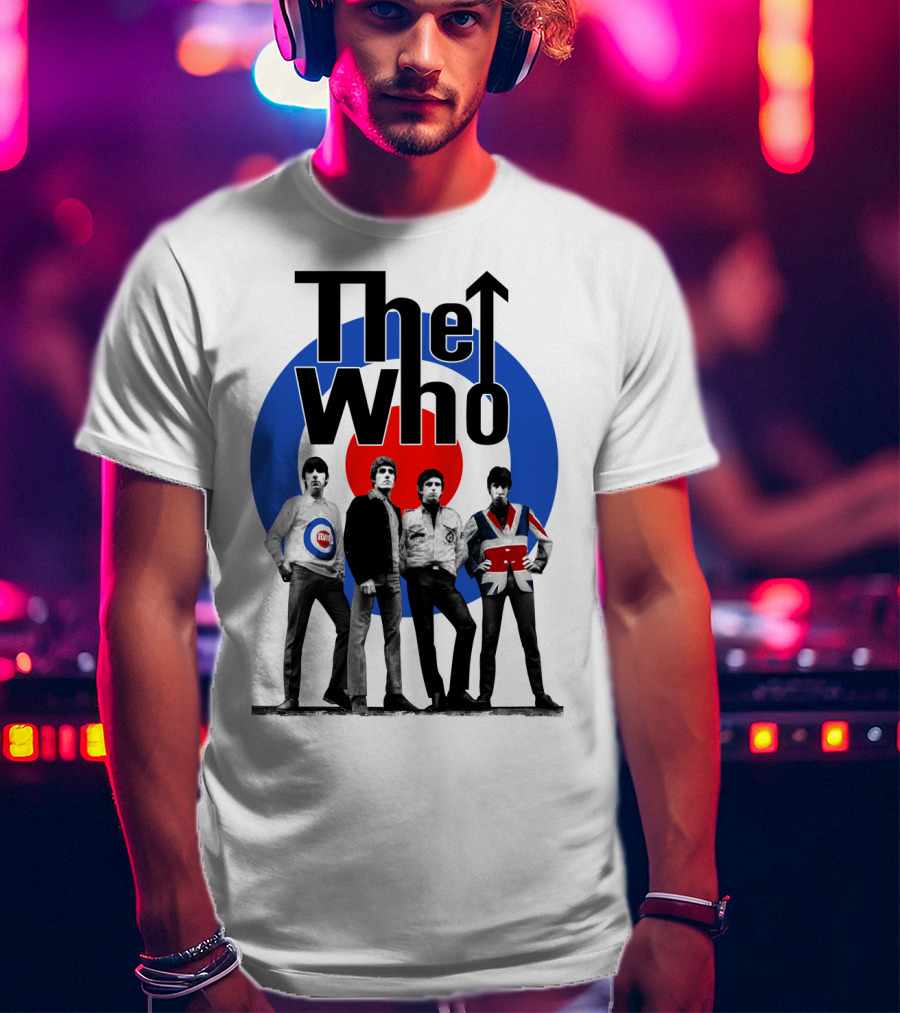 The Who Band Members With British Mod Target T-Shirt