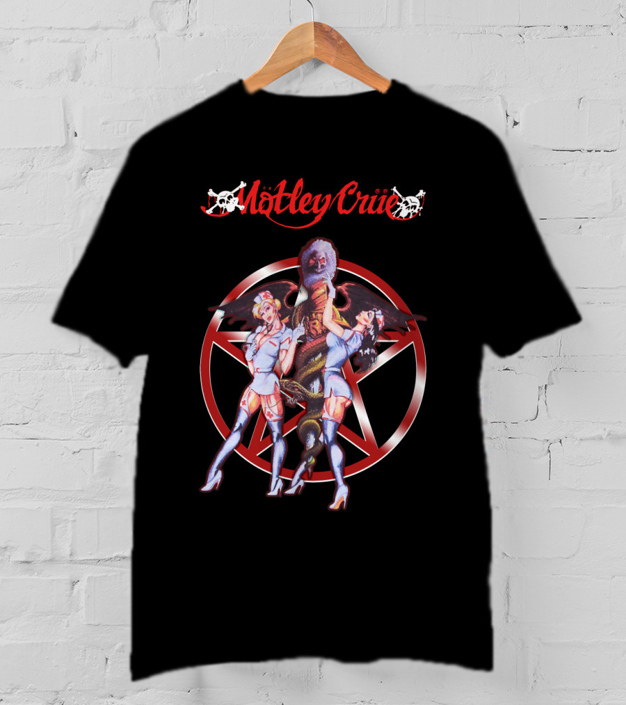 Mötley Crüe Pentagram Nurses Fantasy Art T-Shirt
