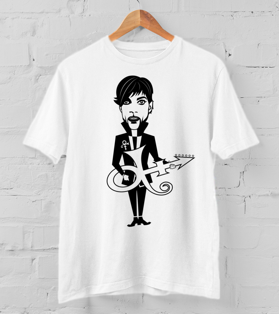 Pr 17 Prince Symbol With Guitar Caricature T-Shirt