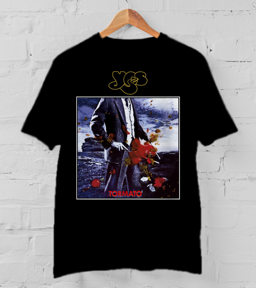 Yes Tormato Album Cover Art With Suit And Tornado T-Shirt