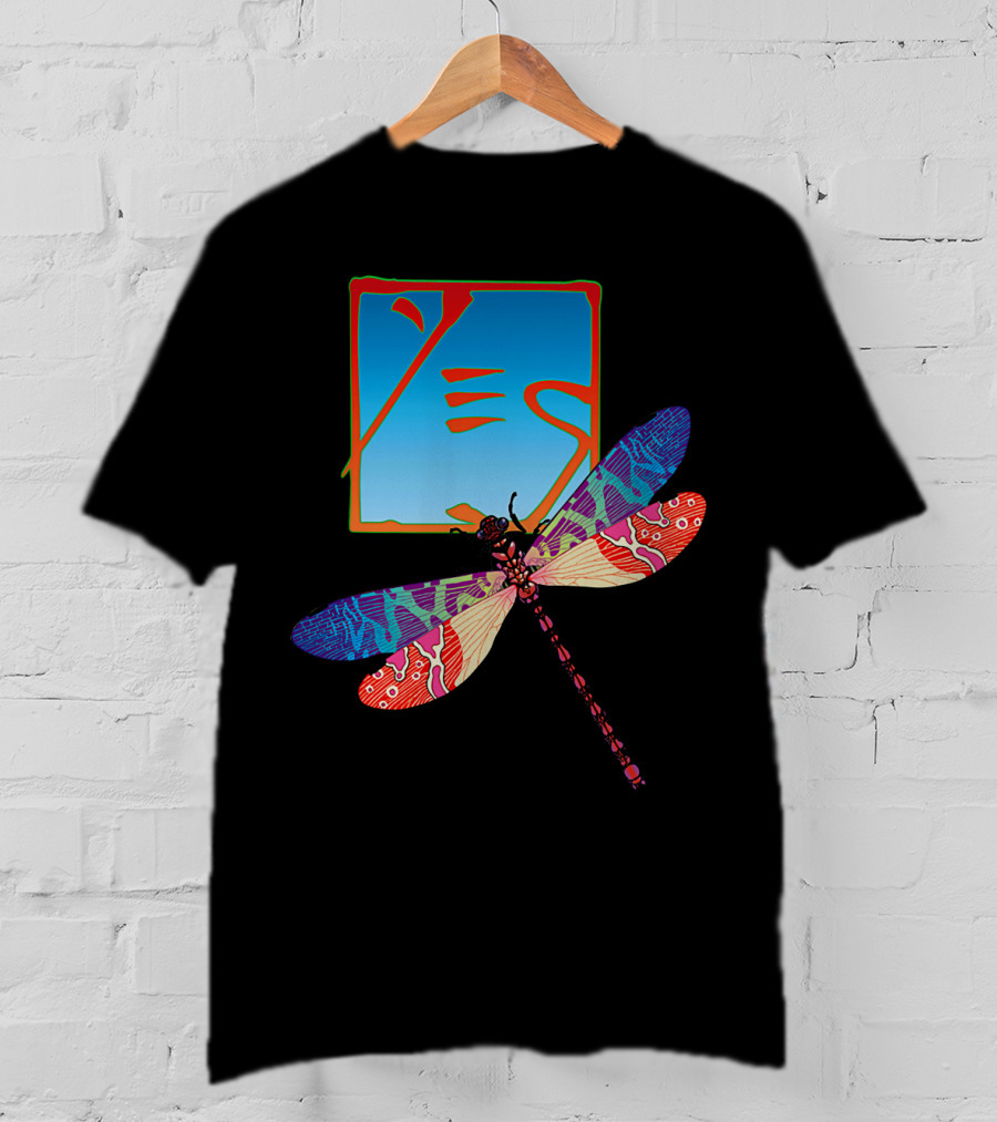Yes Logo With Colorful Dragonfly Artwork T-Shirt