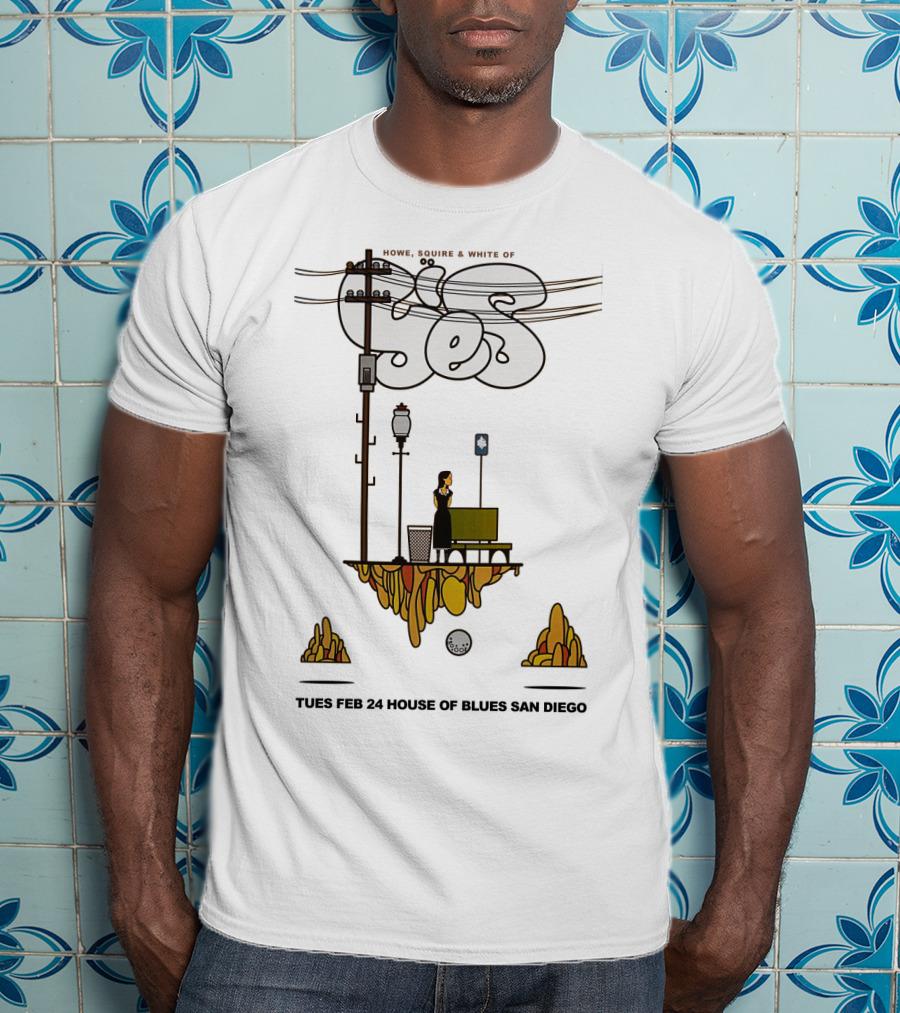 Howe Squire White Of Yes Tues Feb 24 House Of Blues San Diego T-Shirt