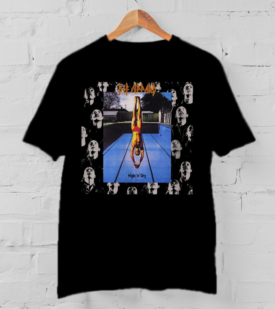 Def Leppard High 'N' Dry Diving Board Collage T-Shirt
