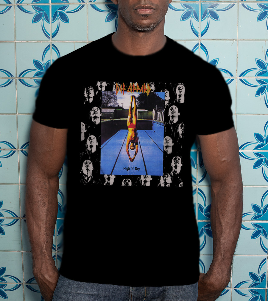 Def Leppard High 'N' Dry Diving Board Collage T-Shirt