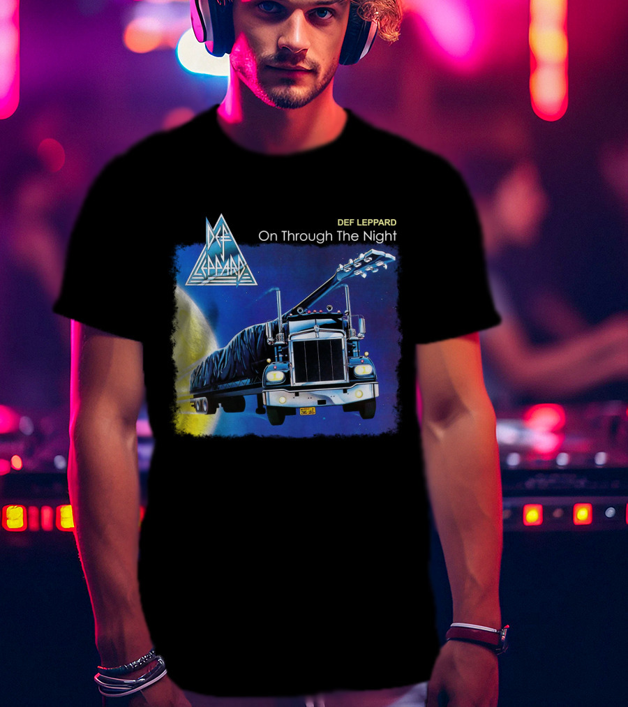 Def Leppard On Through The Night Truck And Moon T-Shirt
