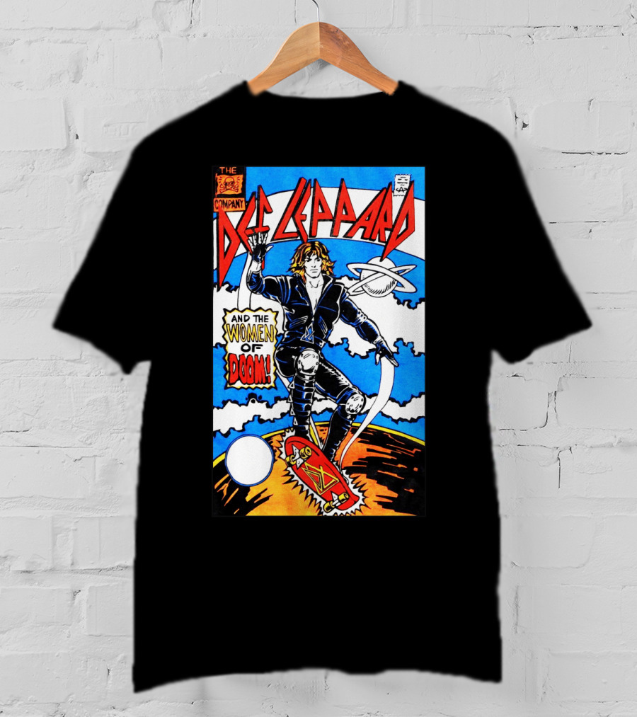 Def Leppard And The Women Of Doom Comic Style Artwork T-Shirt