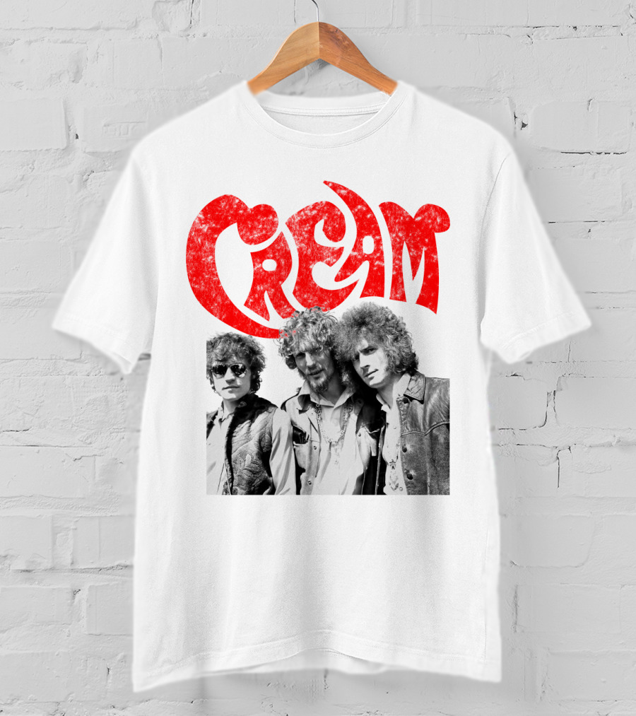 Cream Retro Band Photo Red T-Shirt