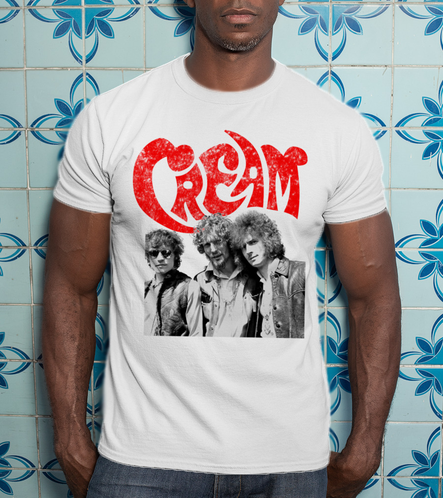 Cream Retro Band Photo Red T-Shirt