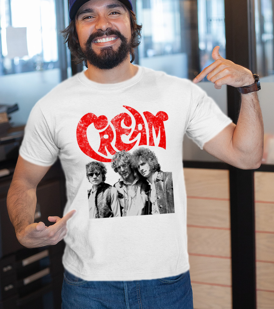 Cream Retro Band Photo Red T-Shirt