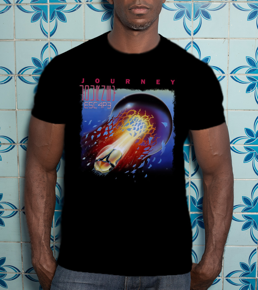 Journey Esc4P3 Album Art Rocket T-Shirt