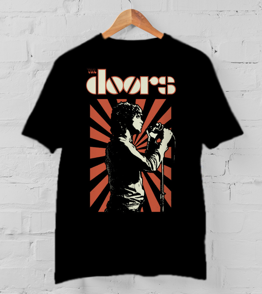 The Doors Vintage Concert Style Design With Singer And Microphone T-Shirt