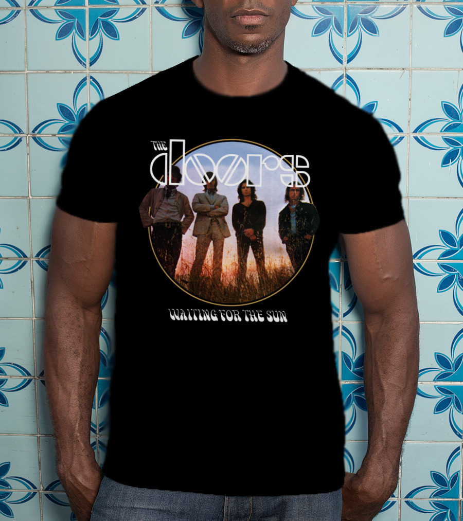 The Doors Waiting For The Sun Album Cover Vintage Style T-Shirt