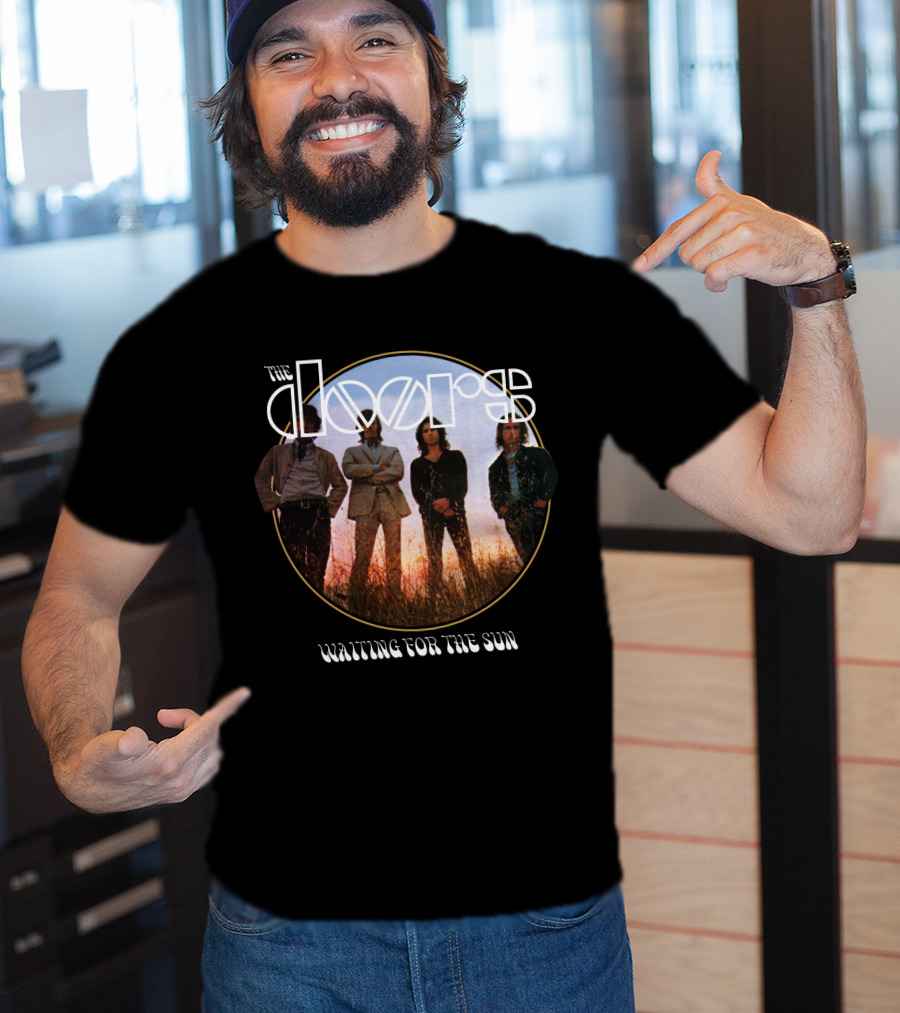The Doors Waiting For The Sun Album Cover Vintage Style T-Shirt