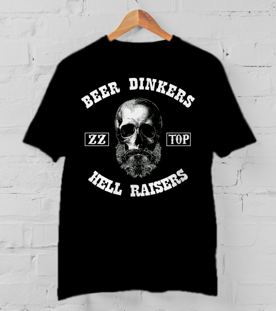 Zz Top Beer Drinkers Hell Raisers Skull T-Shirt