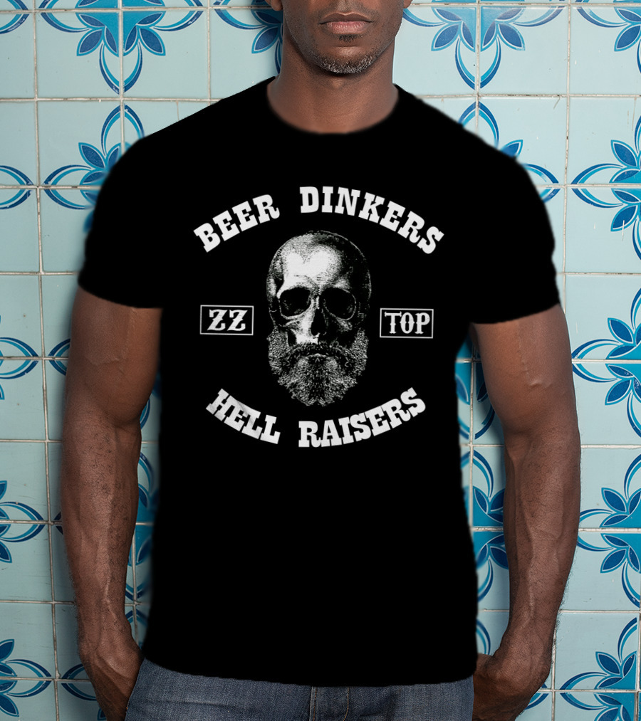Zz Top Beer Drinkers Hell Raisers Skull T-Shirt