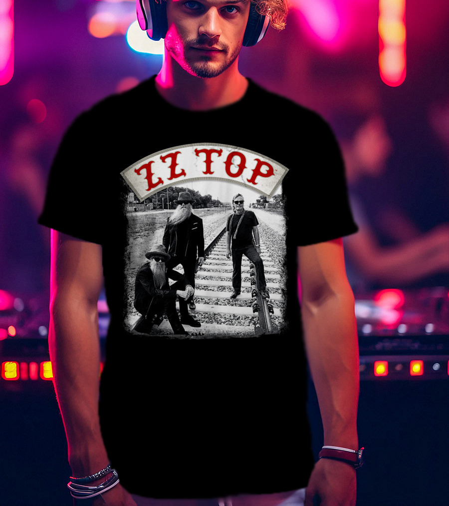 Zz Top Band On Railroad Tracks T-Shirt