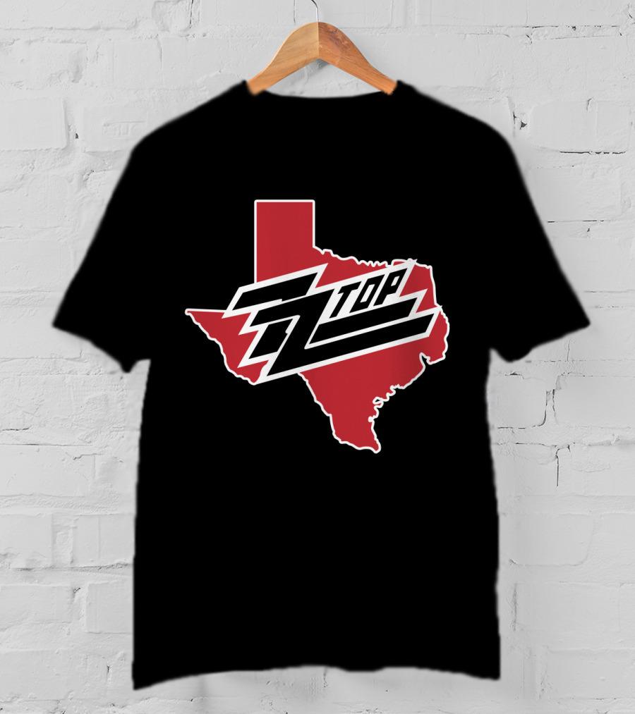Zz Top Texas Red State Map T-Shirt