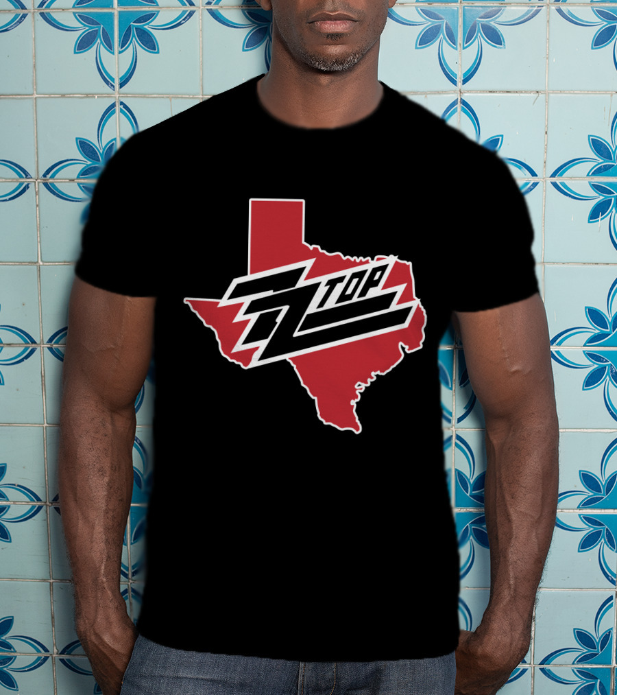 Zz Top Texas Red State Map T-Shirt