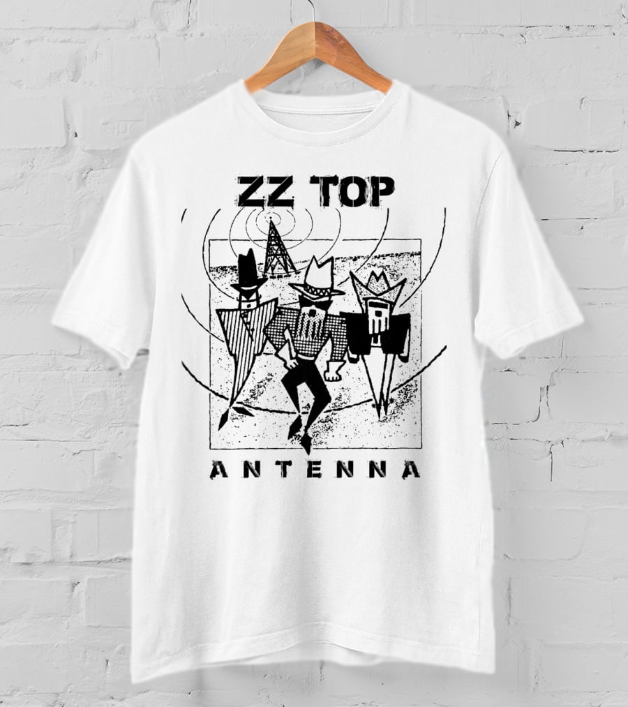 Zz Top Antenna 1994 Album Cover Art Featuring Band Members In Geometric Cowboy Outfits T-Shirt
