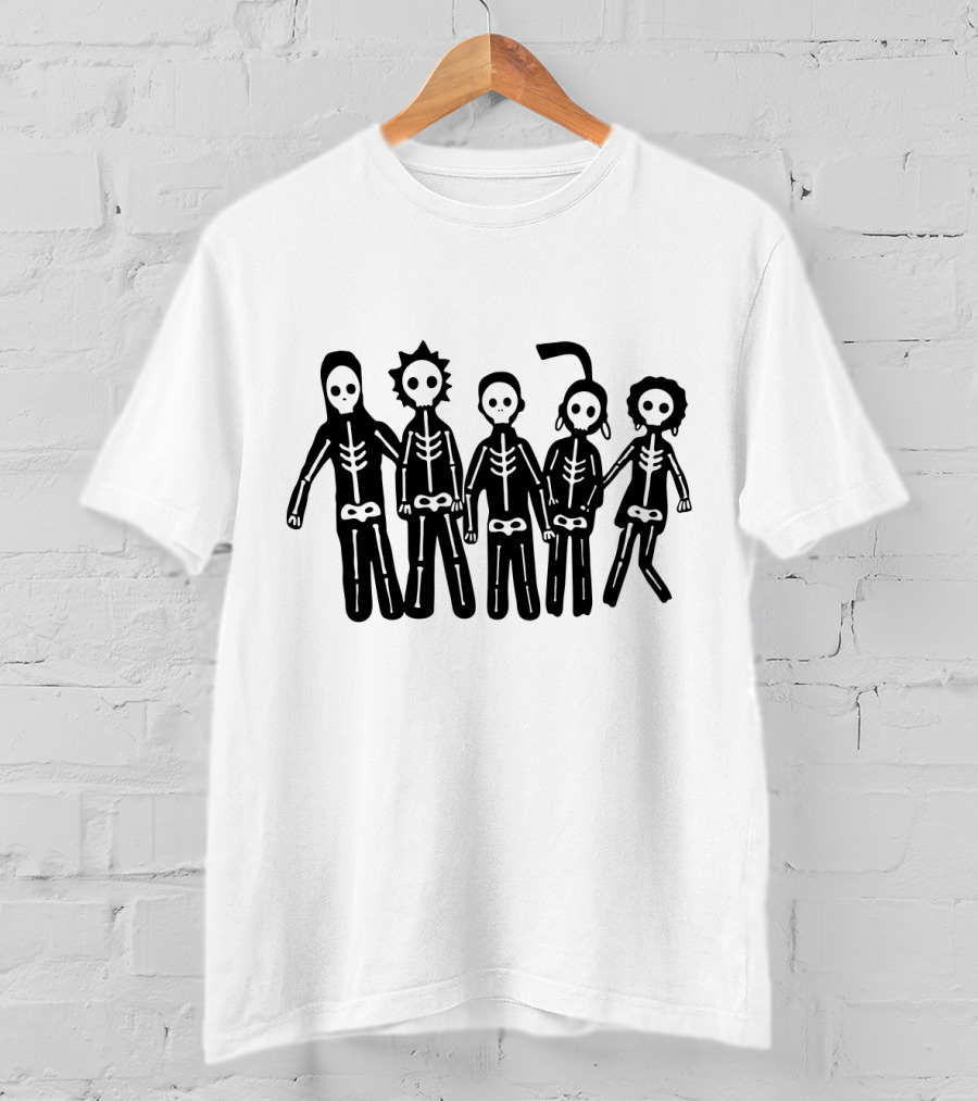 Mf 26 Skeleton Band Stick Figure Art T-Shirt