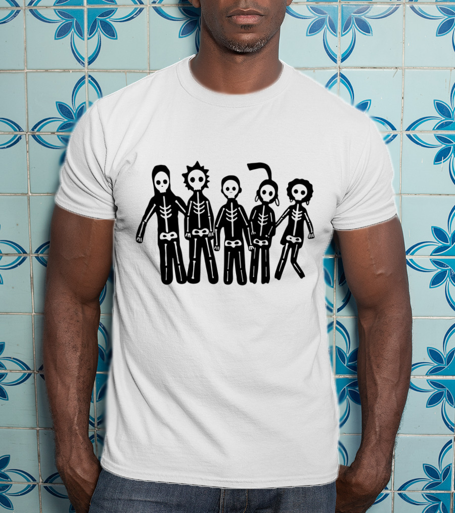Mf 26 Skeleton Band Stick Figure Art T-Shirt