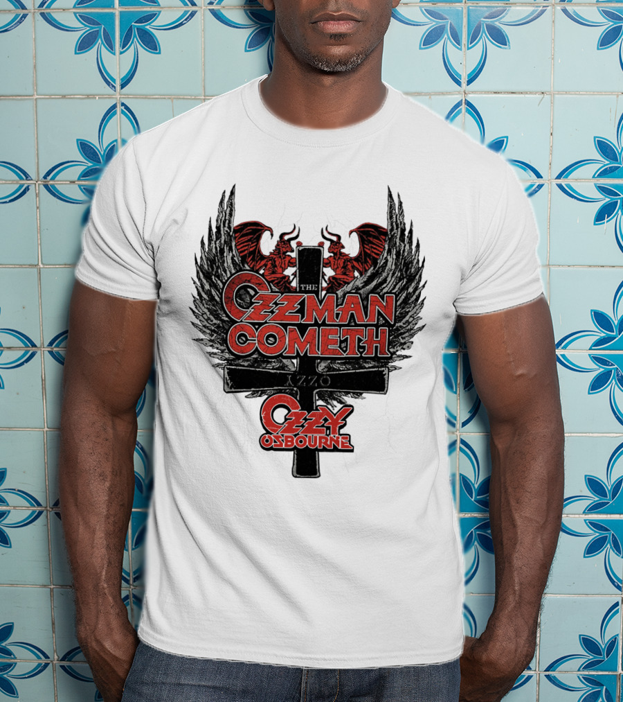 The Ozzman Cometh Ozzy Osbourne Oz 18 Winged Cross T-Shirt