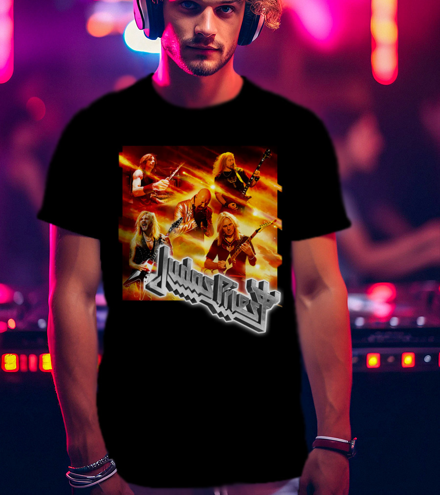 Judas Priest Firepower Tour Band Members Collage T-Shirt