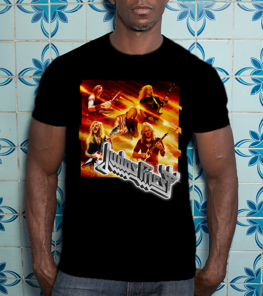 Judas Priest Firepower Tour Band Members Collage T-Shirt