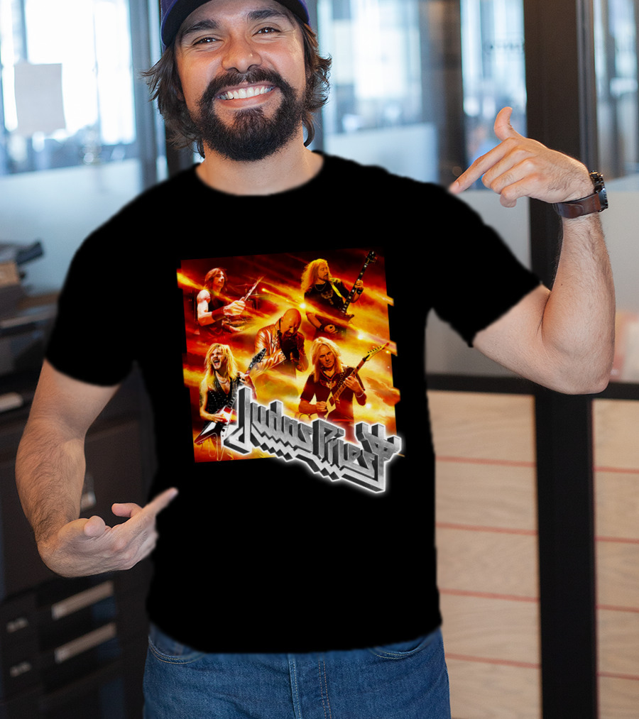 Judas Priest Firepower Tour Band Members Collage T-Shirt