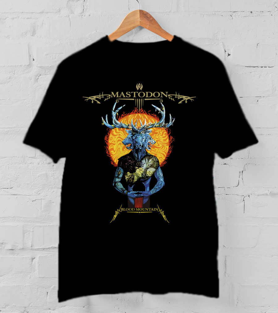 Mastodon Blood Mountain Stag Creature Art T-Shirt