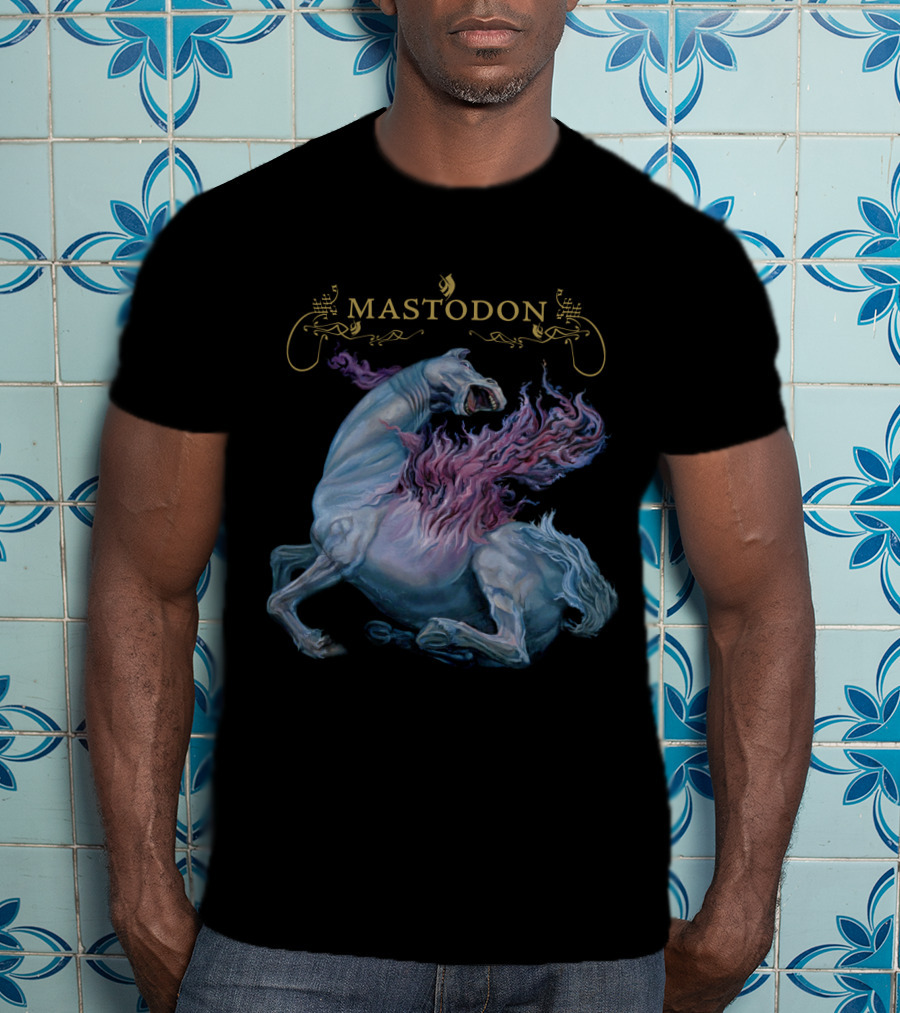 Mastodon Fiery Horse Artwork T-Shirt