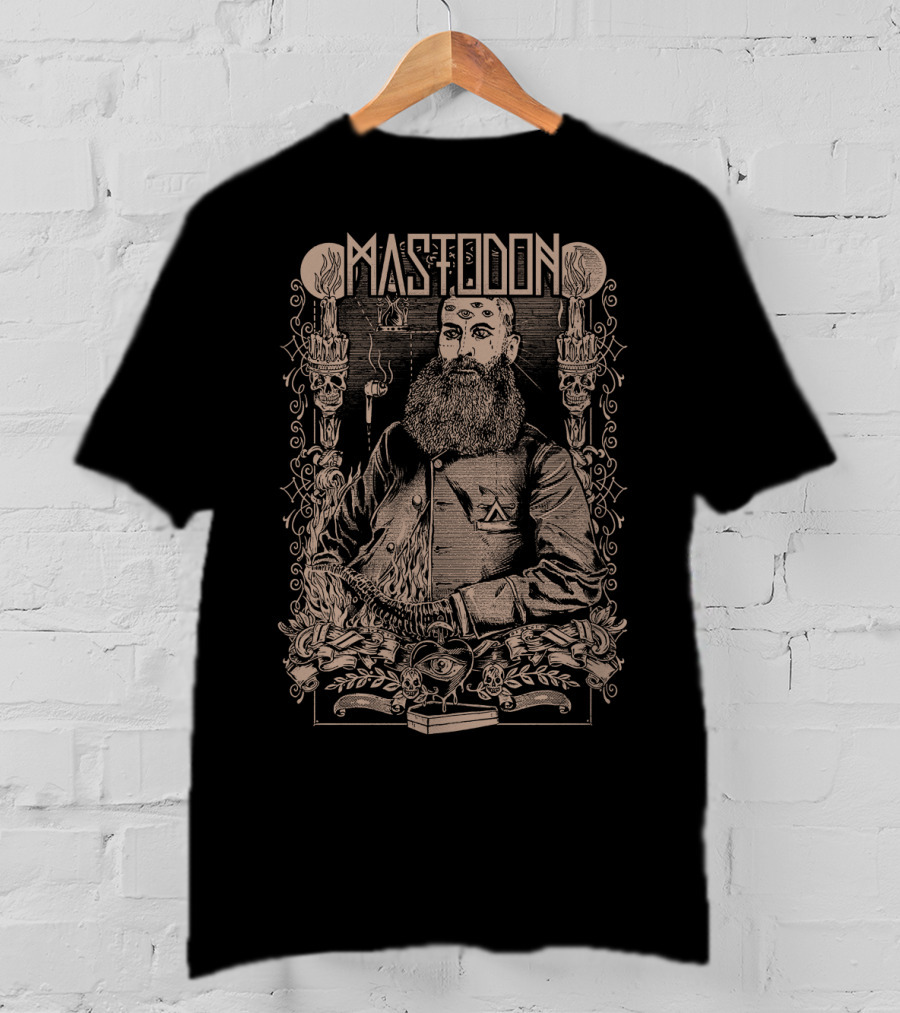 Mastodon Occult Bearded Figure With Candles And Skull T-Shirt
