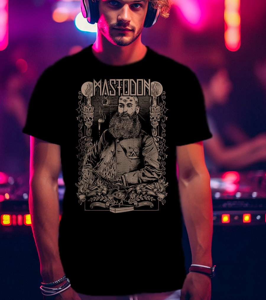Mastodon Occult Bearded Figure With Candles And Skull T-Shirt