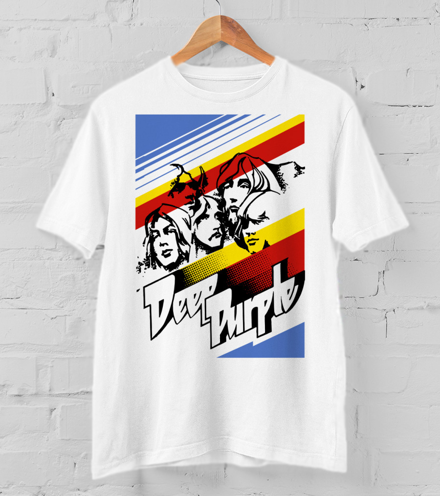 Deep Purple Band Retro Stripes T-Shirt
