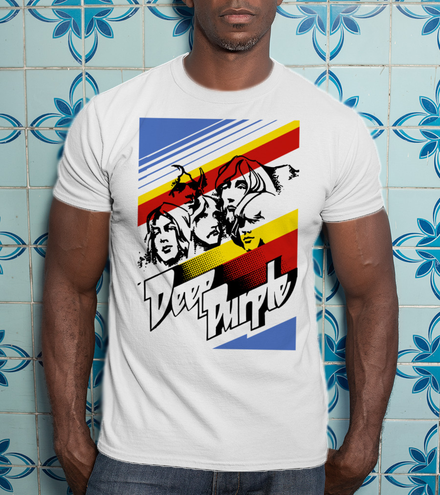 Deep Purple Band Retro Stripes T-Shirt