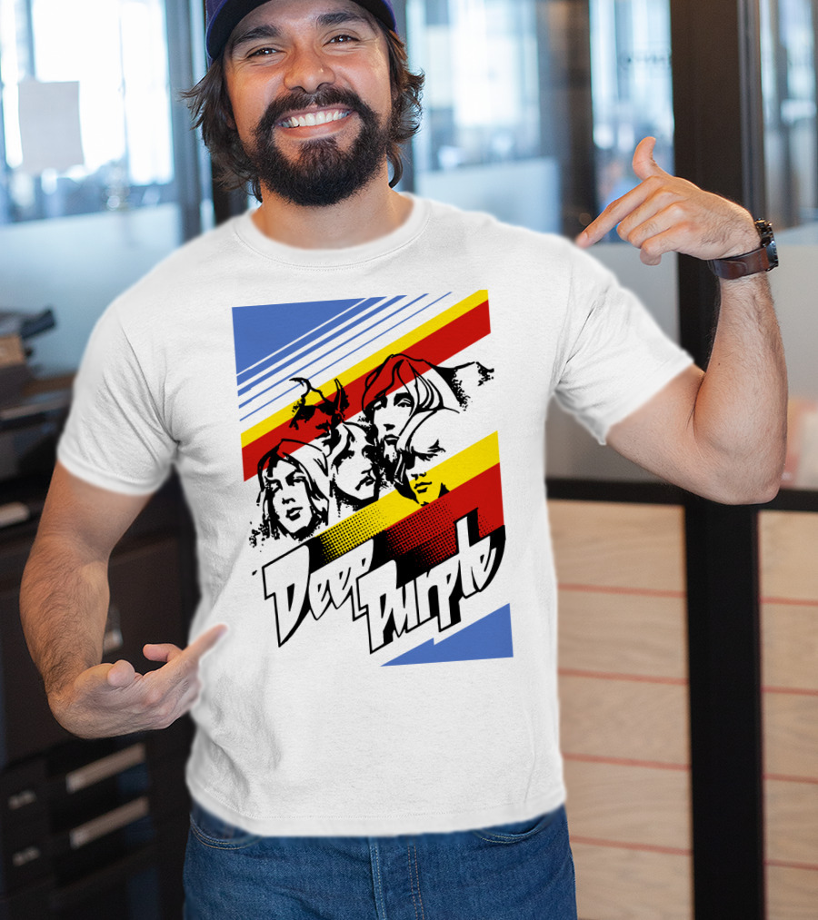 Deep Purple Band Retro Stripes T-Shirt