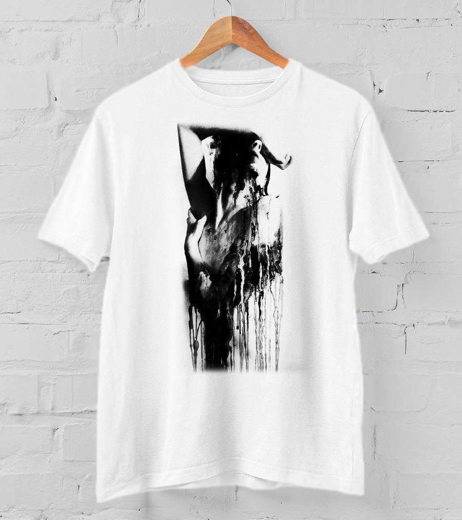 Inked Abstract Monochrome Figure T-Shirt